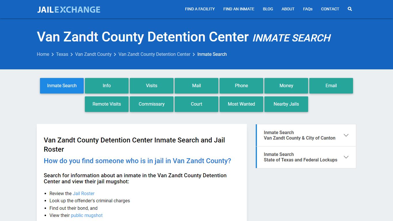 Van Zandt County Detention Center Inmate Search - Jail Exchange