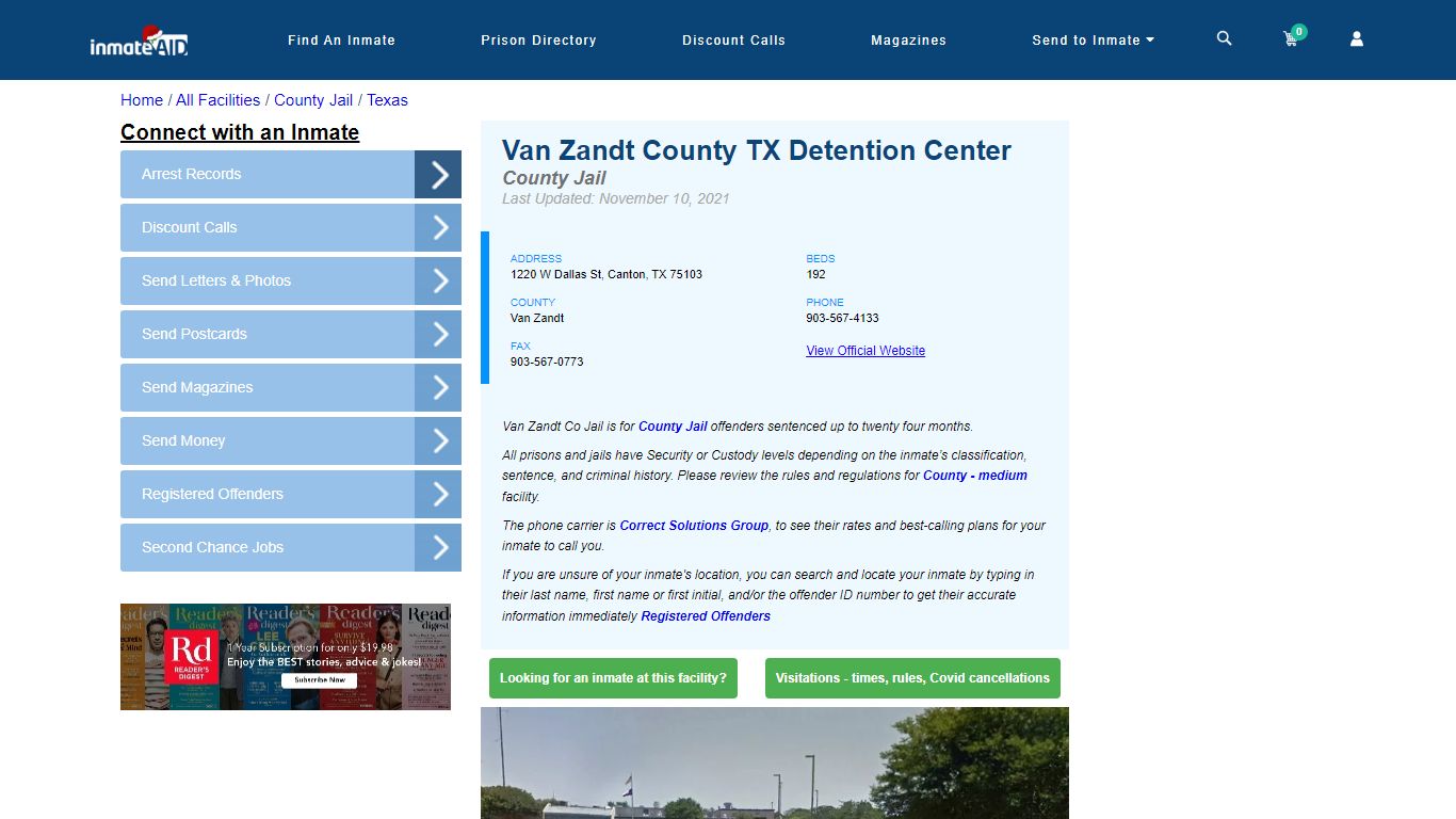 Van Zandt County TX Detention Center - Inmate Locator - Canton, TX